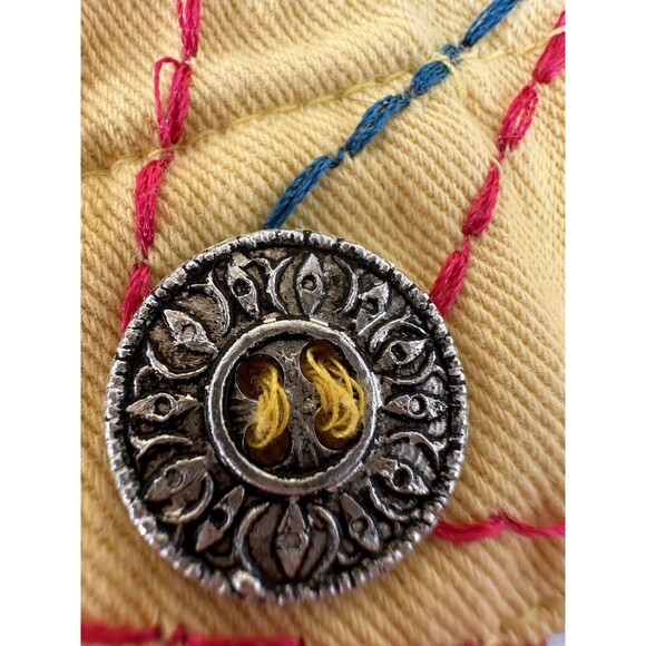 VTG Tantrums Embroidered Floral Boho Hippie  yellow  Jacket Pockets Size 1X  Min - Picture 4 of 11